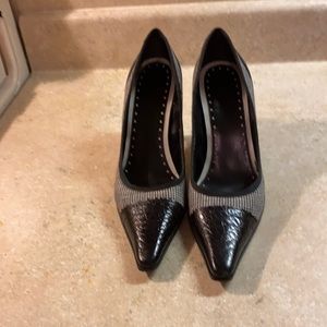 Black peep toe heels lightly used
